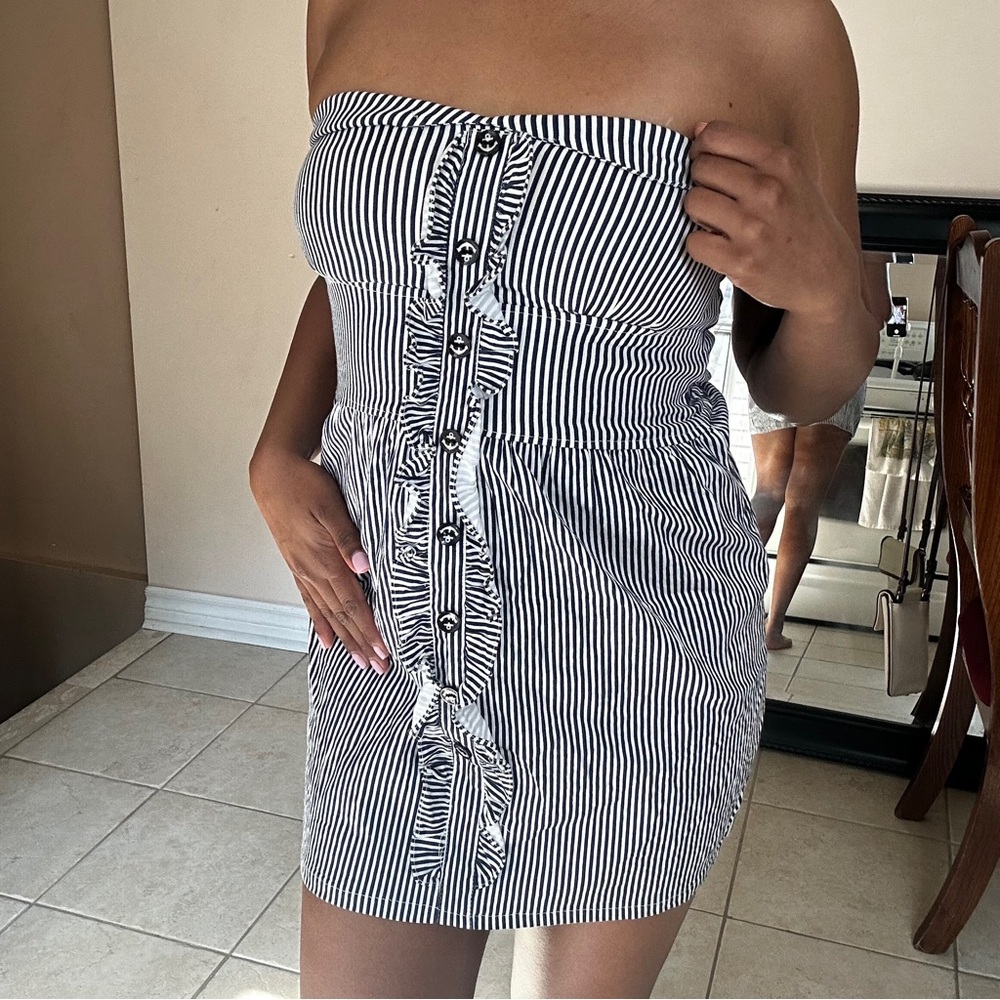 Striped Strapless Dress